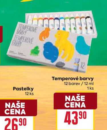 Temperové barvy 12 barev / 12 ml