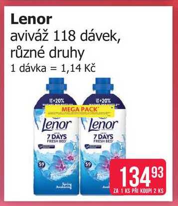 Lenor aviváž 118 dávek, různé druhy