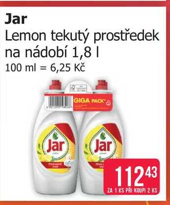 Jar Lemon tekutý prostředek na nádobí 1,8 l