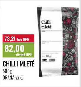CHILLI MLETÉ, 500g DRANA