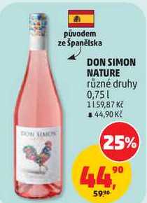 DON SIMON NATURE různé druhy, 0,75 l