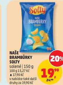 NAŠE BRAMBŮRKY SOLTY solené, 150 g