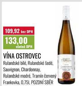 VÍNA OSTROVEC, 0,751, POZDNÍ SBĚR 