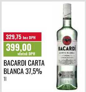 BACARDI CARTA BLANCA 37,5%, 11 
