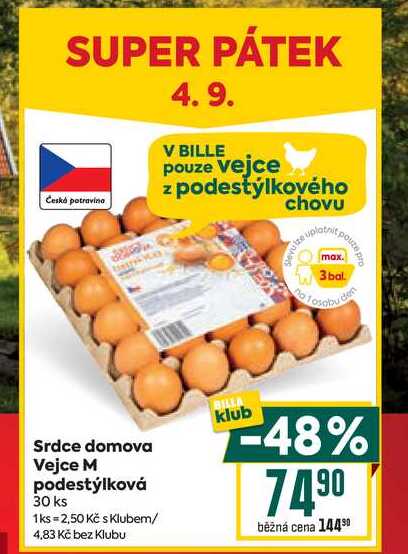 Srdce domova Vejce M podestýlková 30 ks