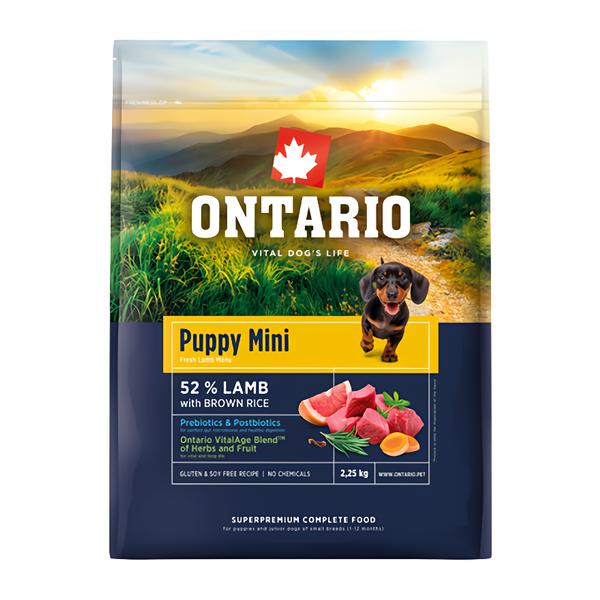 Ontario Krmivo Mini Lamb & Brown Rice pro štěňata