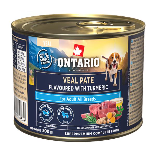 Ontario Konzerva Adult telecí pate s příchutí kurkumy pro psy