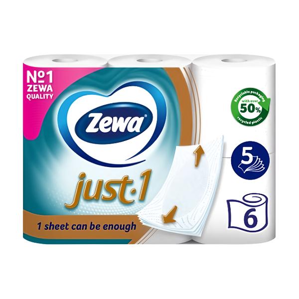 Zewa Just 1 Toaletní papír 5vrstvý, 6 rolí