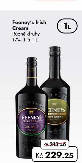 Feeney's Irish Cream Různé druhy 17% 1 à 1L  