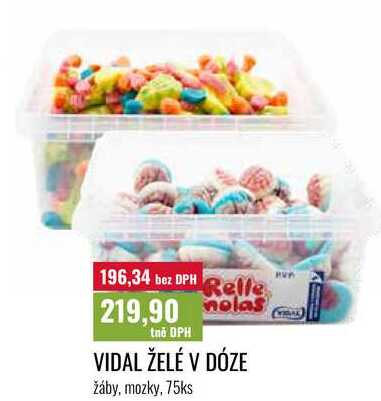 VIDAL ŽELÉ V DÓZE, žáby, mozky, 75ks 