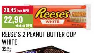 REESE'S 2 PEANUT BUTTER CUP WHITE, 39,5g