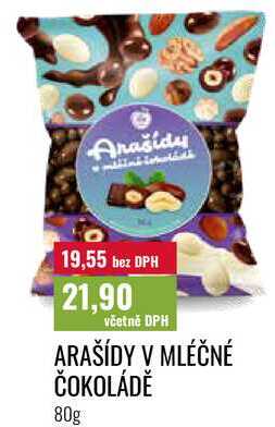 ARAŠÍDY V MLÉČNÉ ČOKOLÁDĚ, 80g