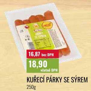 KUŘECÍ PÁRKY SE SÝREM 250g  