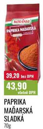 PAPRIKA MAĎARSKÁ SLADKÁ 70g