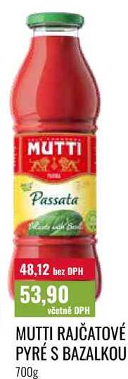 MUTTI RAJČATOVÉ PYRÉ S BAZALKOU 700g