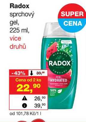 Radox sprchový gel, CENA 225 ml