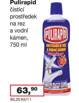 Pulirapid čistící prostředek na rez a vodní kámen, 750 ml