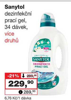 Sanytol dezinfekční prací gel, 34 dávek