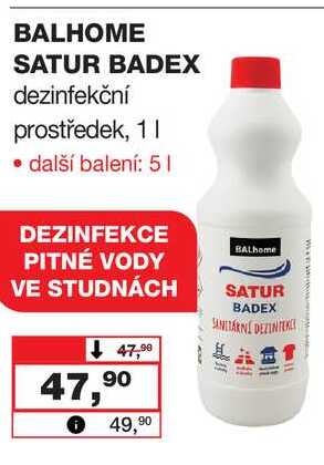 BALHOME SATUR BADEX dezinfekční prostředek, 1l