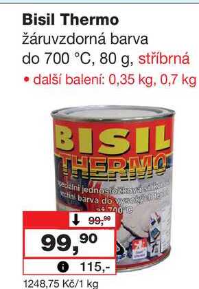 Bisil Thermo žáruvzdorná barva do 700 °C, 80 g, stříbrná