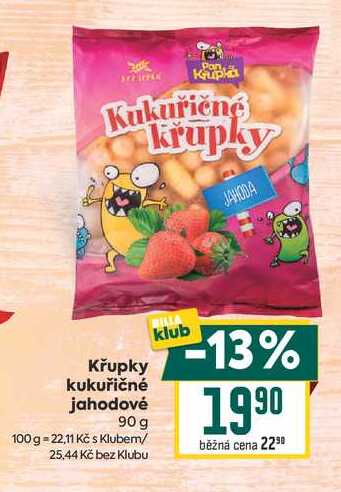 Křupky kukuřičné jahodové 90 g