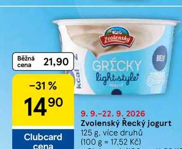 Zvolenský Řecký jogurt, 125 g, více druhů