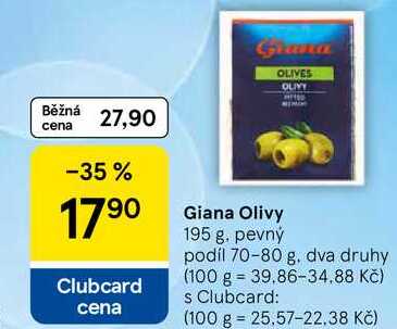 Giana Olivy, 195 g. pevný podíl 70-80 g