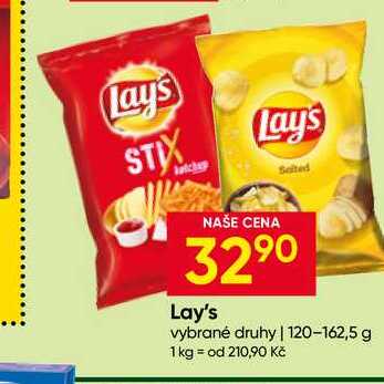 Lay's vybrané druhy 120-162,5 g