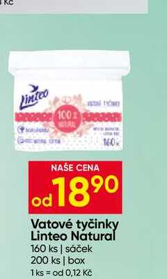 Vatové tyčinky Linteo Natural 160 ks
