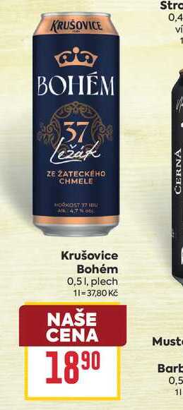 Krušovice Bohém 0,51, plech