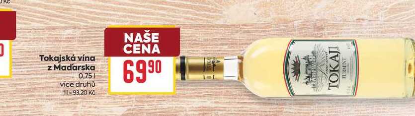 Tokajská vína z Maďarska 0,75l