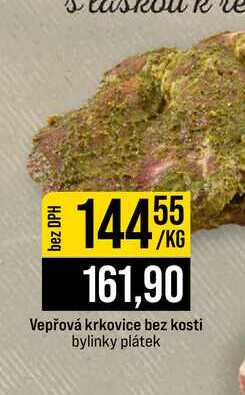 Vepřová krkovice bez kosti bylinky plátek 1kg