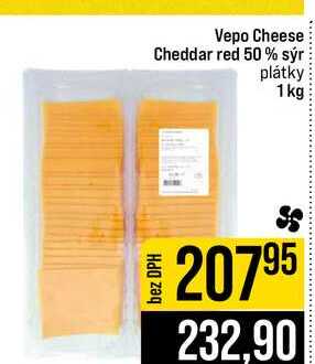 Vepo Cheese Cheddar red 50% sýr plátky 1kg