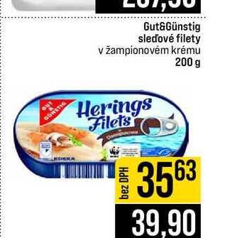 Gut&Günstig sledové filety v žampionovém krému 200 g