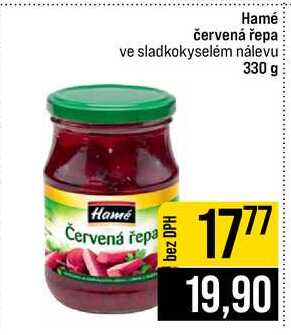 Hamé červená řepa ve sladkokyselém nálevu 330 g