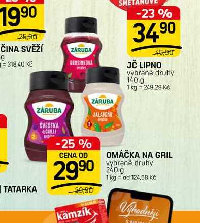 OMÁČKA NA GRIL vybrané druhy 240 g 