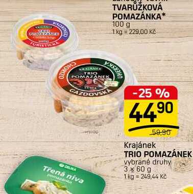 TRIO POMAZÁNEK vybrané druhy 3 x 60 g