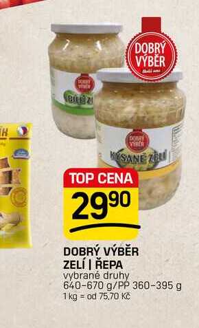 DOBRÝ VÝBĚR ZELÍ | ŘEPA vybrané druhy 640-670 g/PP 360-395 g 
