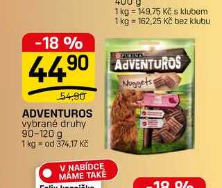 ADVENTUROS vybrané druhy 90-120 g