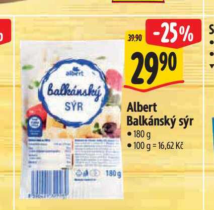 Albert Balkánský sýr 180 g
