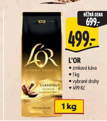 L'OR zrnková káva 1kg