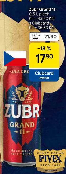 Zubr Grand 11, 0.5 l, plech