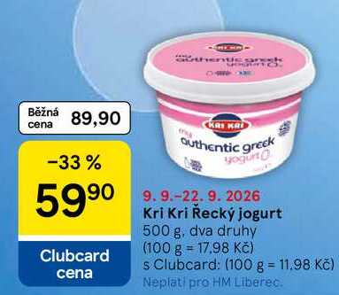 Kri Kri Řecký jogurt, 500 g, dva druhy