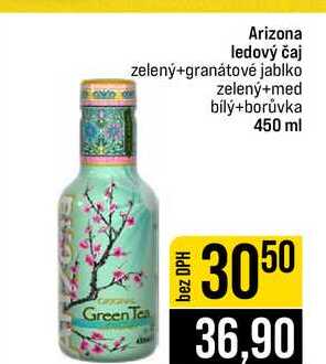 Arizona ledový čaj zelený+granátové jablko zelený+med bílý+borůvka 450 ml