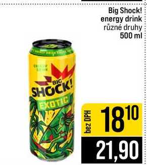 Big Shock! energy drink různé druhy 500 ml