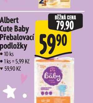 Albert Cute Baby Přebalovací podložky 10 ks