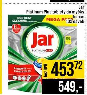Jar Platinum Plus tablety do myčky 102 dávek  