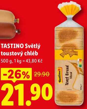 TASTINO Světlý toustový chléb, 500 g