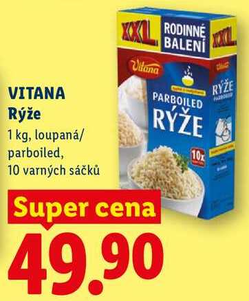 VITANA Rýže, 1 kg, loupaná/ parboiled