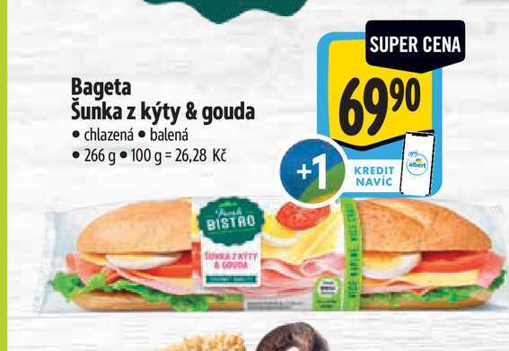 Bageta Šunka z kýty & gouda 266 g